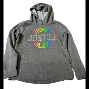 Justice gray-hoodie. Never worn